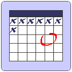 A calendar with a red circleDescription automatically generated